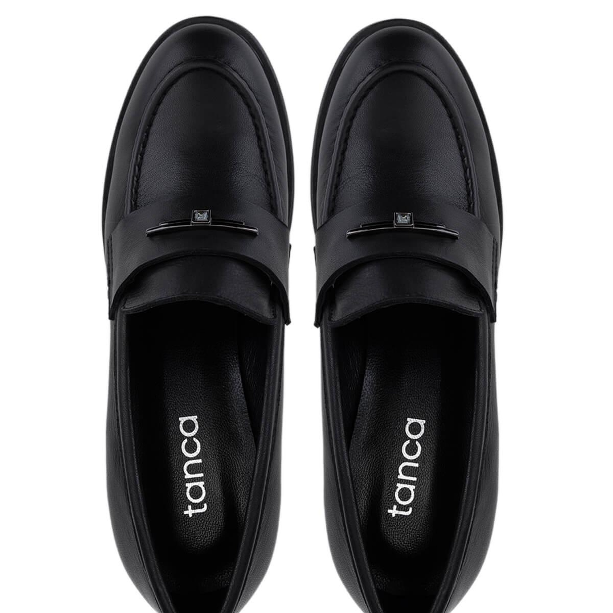 Tamer Tanca Kadın Hakiki Deri Siyah Loafer Ayakkabı