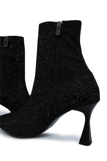  Tamer Tanca Kadın Tekstil Siyah Topuklu Bot