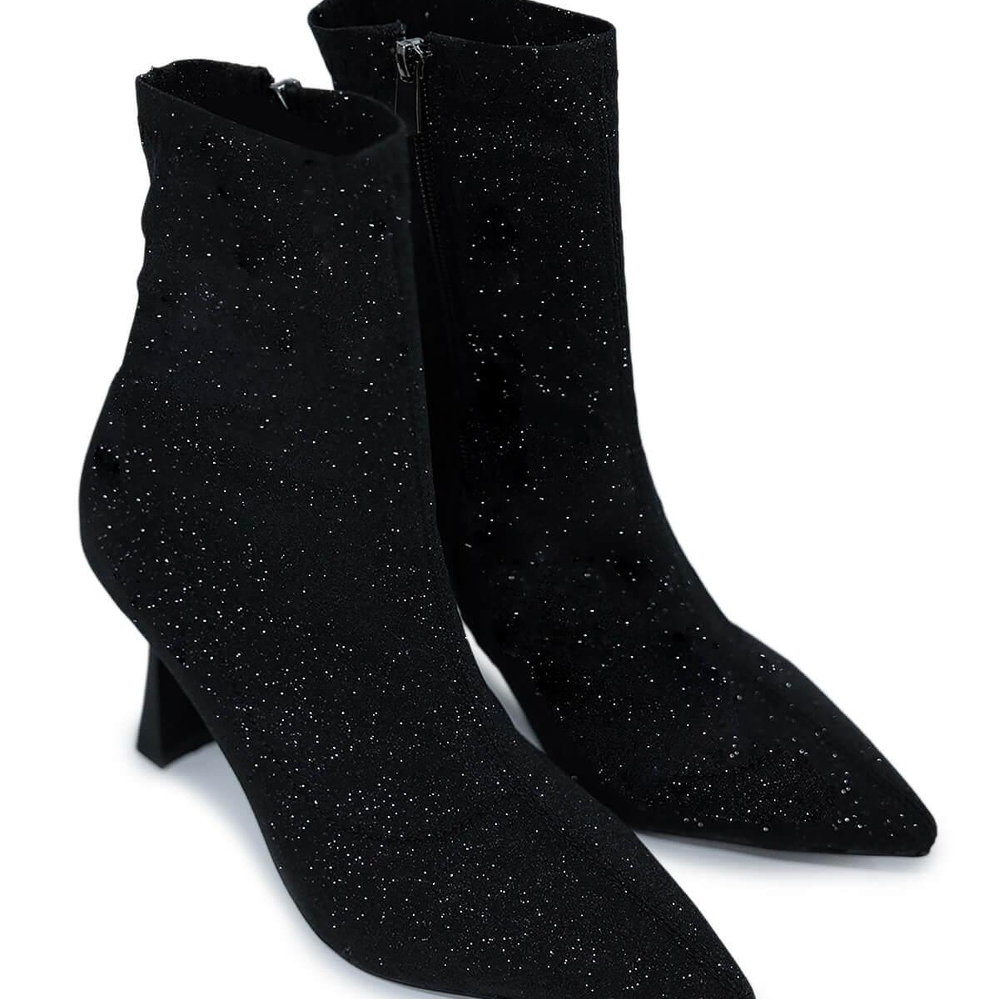 Tamer Tanca Kadın Tekstil Siyah Topuklu Bot