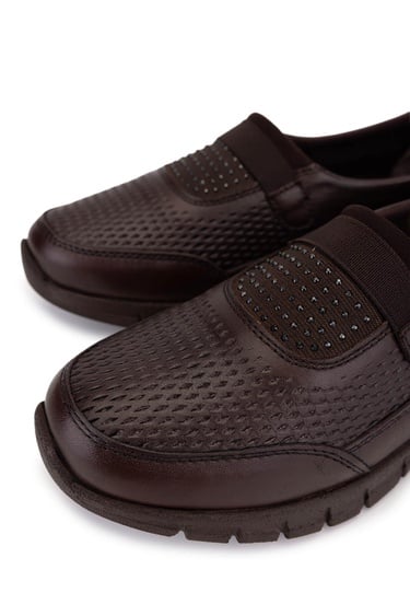  Tamer Tanca Kadın Hakiki Deri Kahverengi Comfort Ayakkabı