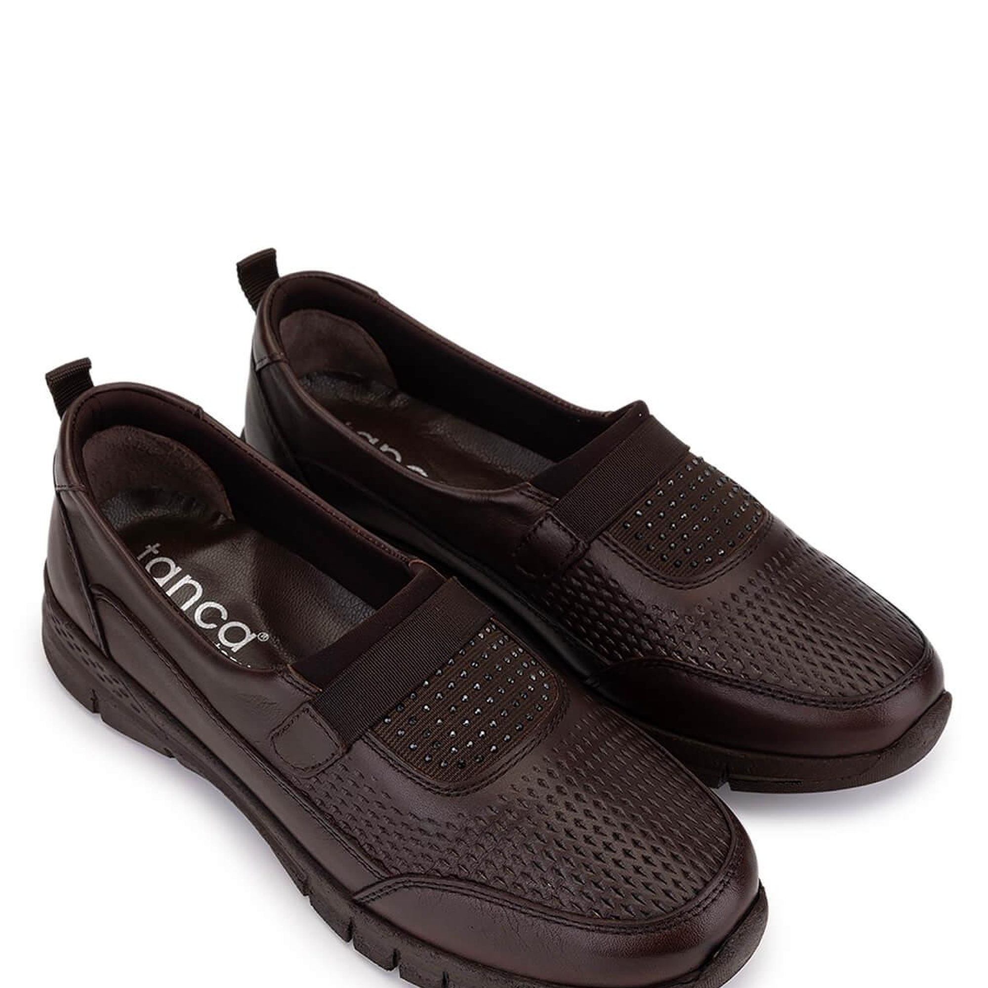 Tamer Tanca Kadın Hakiki Deri Kahverengi Comfort Ayakkabı