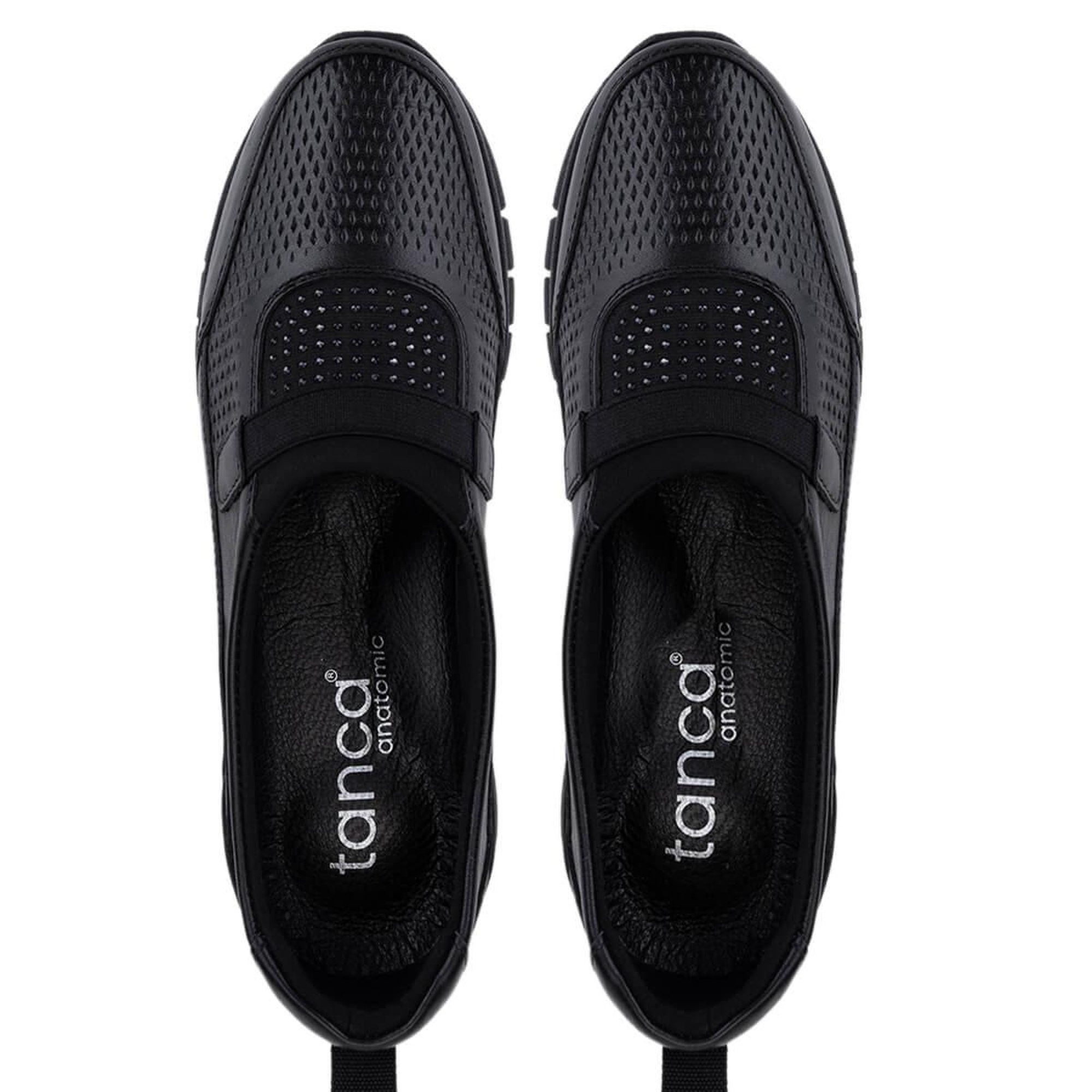 Tamer Tanca Kadın Hakiki Deri Siyah Comfort Ayakkabı