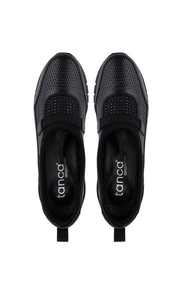  Tamer Tanca Kadın Hakiki Deri Siyah Comfort Ayakkabı