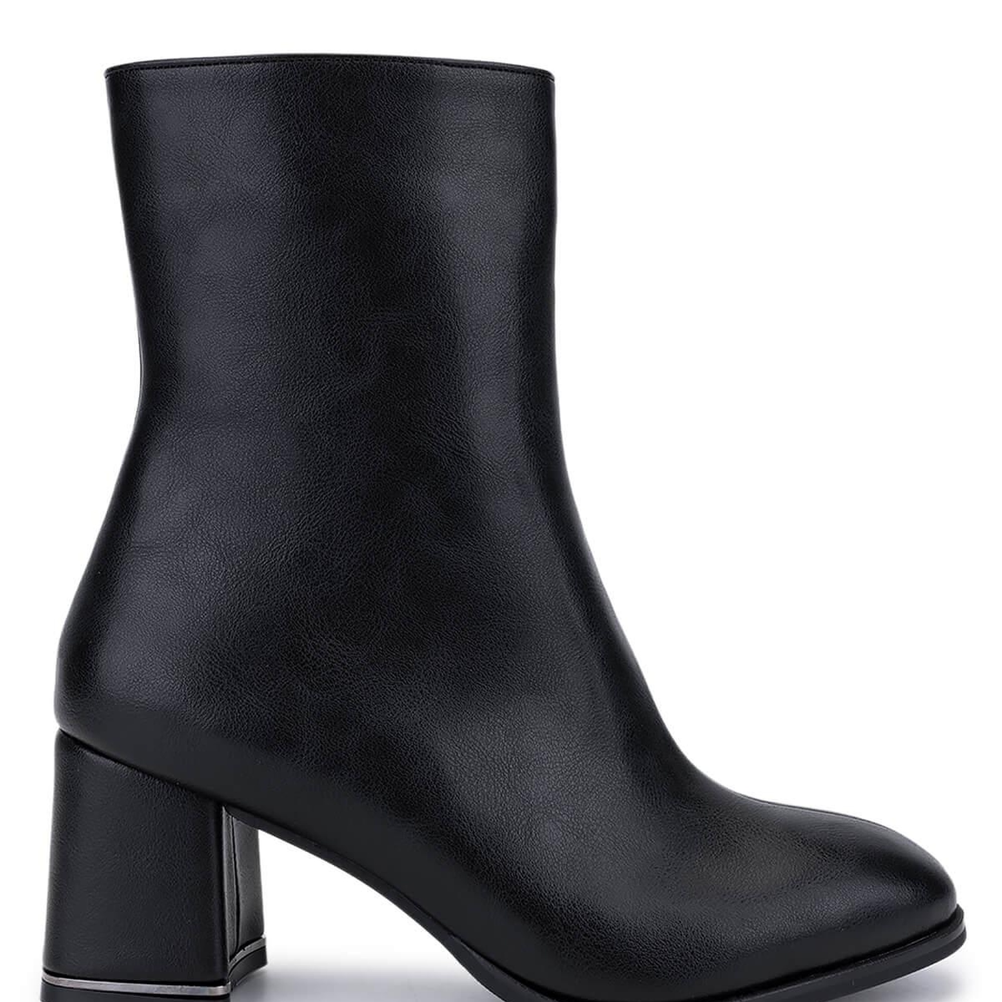 Tamer Tanca Kadın Suni Deri Siyah Deri Topuklu Bot