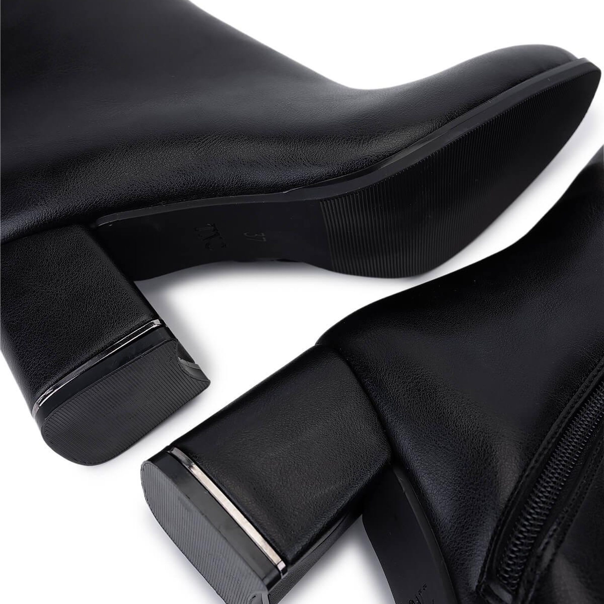 Tamer Tanca Kadın Suni Deri Siyah Deri Topuklu Bot