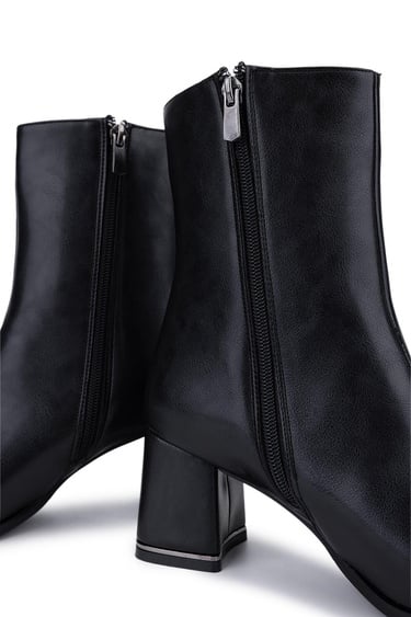  Tamer Tanca Kadın Suni Deri Siyah Deri Topuklu Bot