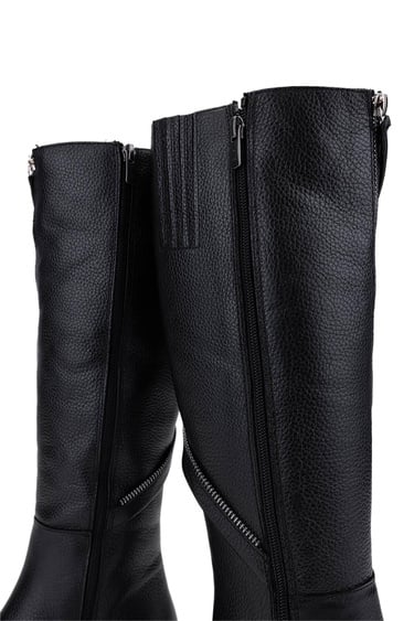  Tamer Tanca Kadın Hakiki Deri Siyah Floter Klasik Çizme