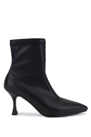  Tamer Tanca Kadın Hakiki Deri Siyah Topuklu Bot