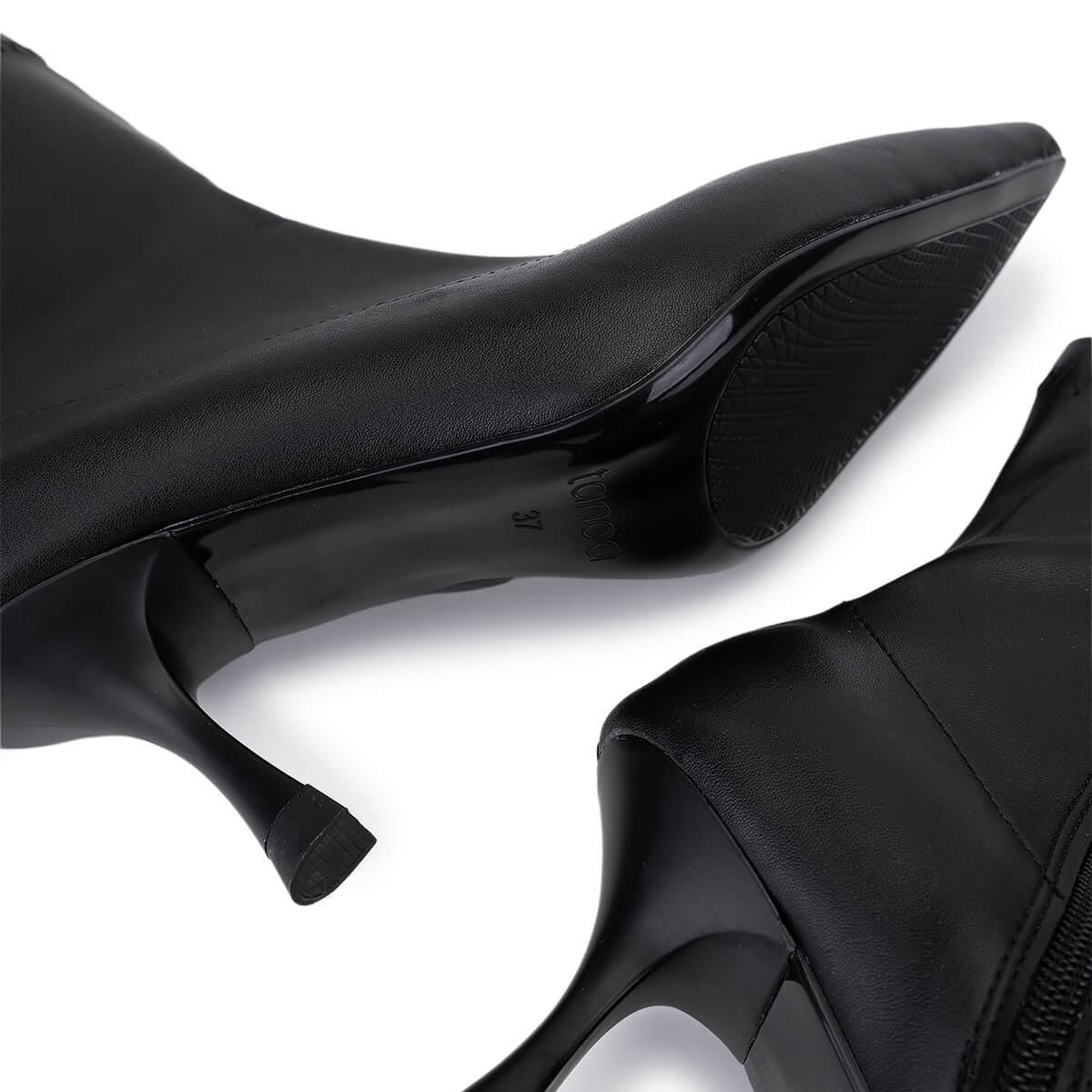 Tamer Tanca Kadın Hakiki Deri Siyah Topuklu Bot