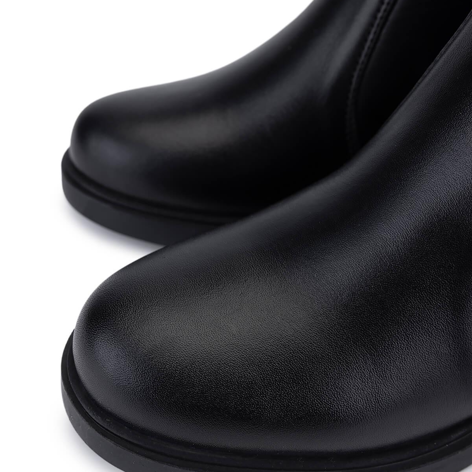 Tamer Tanca Kadın Hakiki Deri Siyah Deri Topuklu Bot