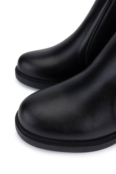  Tamer Tanca Kadın Hakiki Deri Siyah Deri Topuklu Bot