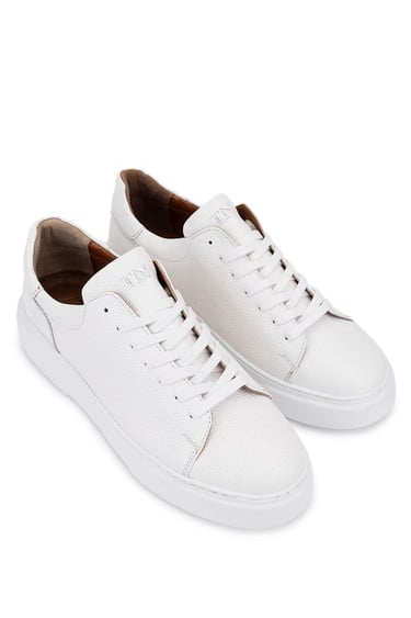  Tamer Tanca Erkek Hakiki Deri Beyaz Sneakers & Spor Ayakkabı