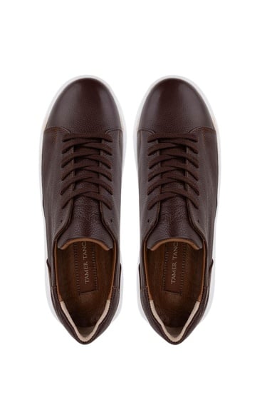  Tamer Tanca Erkek Hakiki Deri Kahverengi Sneakers & Spor Ayakkabı