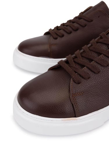  Tamer Tanca Erkek Hakiki Deri Kahverengi Sneakers & Spor Ayakkabı