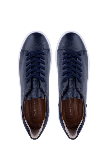  Tamer Tanca Erkek  Hakiki Deri Lacivert Sneakers & Spor Ayakkabı