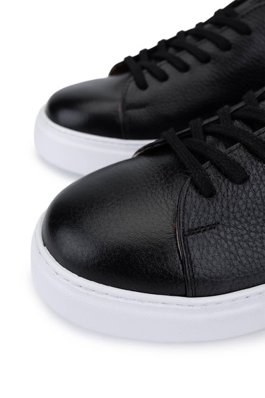  Tamer Tanca Erkek  Hakiki Deri Siyah Sneakers & Spor Ayakkabı