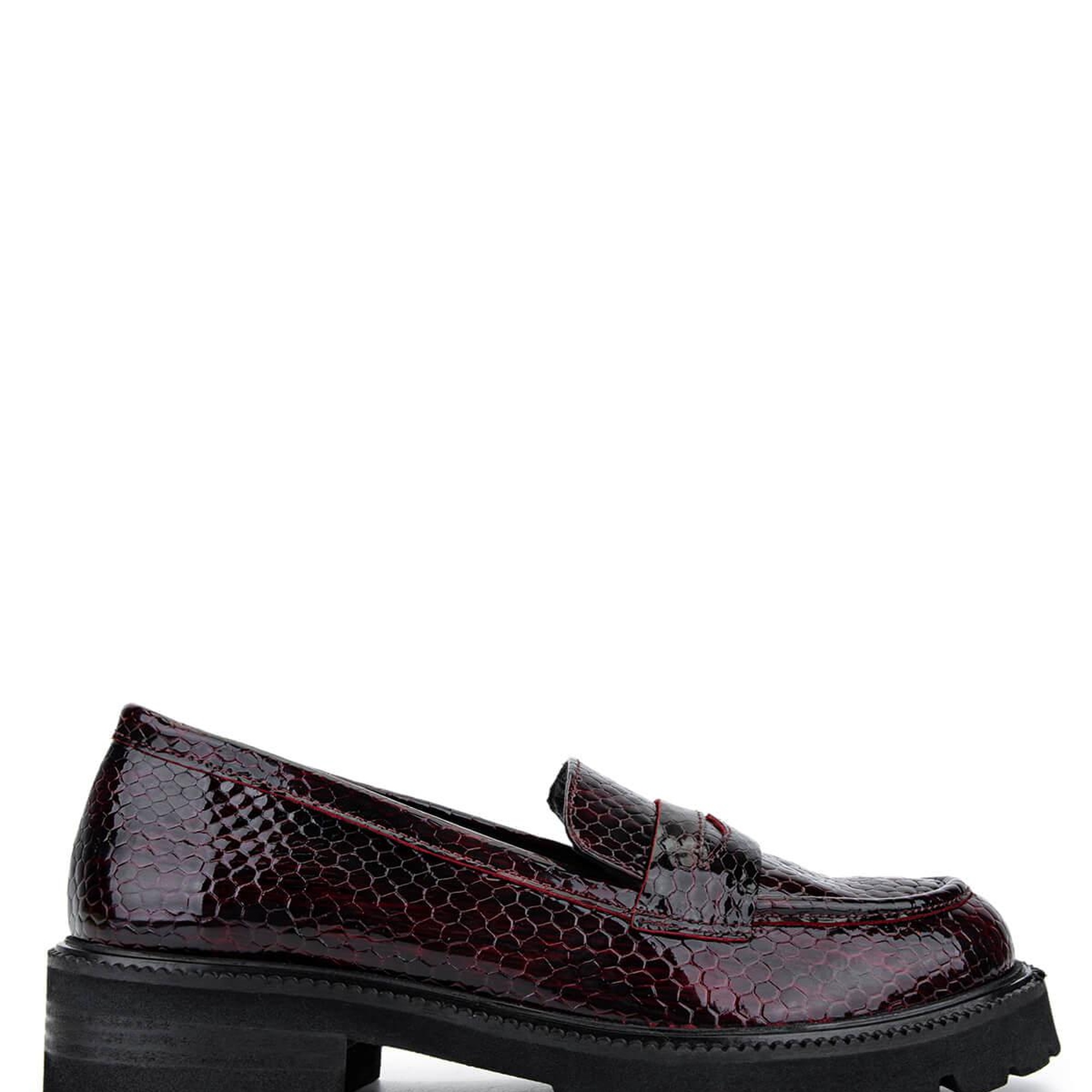 Tamer Tanca Kadın Hakiki Deri Bordo Loafer Ayakkabı