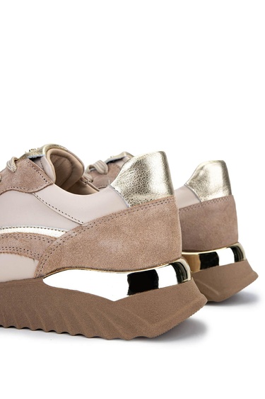  Tamer Tanca Kadın Hakiki Deri Bej Sneakers & Spor Ayakkabı