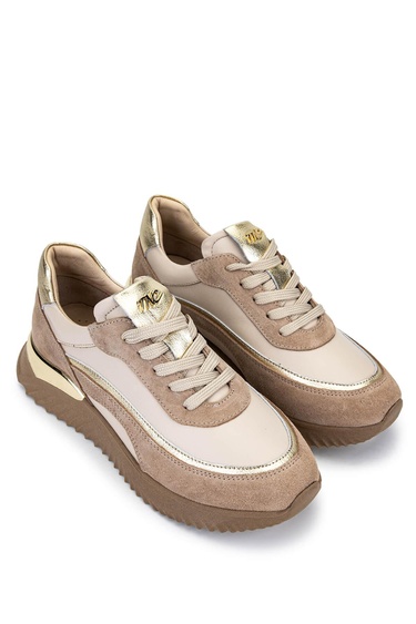  Tamer Tanca Kadın Hakiki Deri Bej Sneakers & Spor Ayakkabı