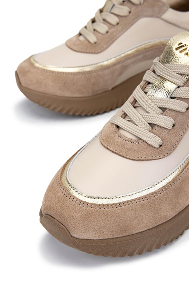  Tamer Tanca Kadın Hakiki Deri Bej Sneakers & Spor Ayakkabı