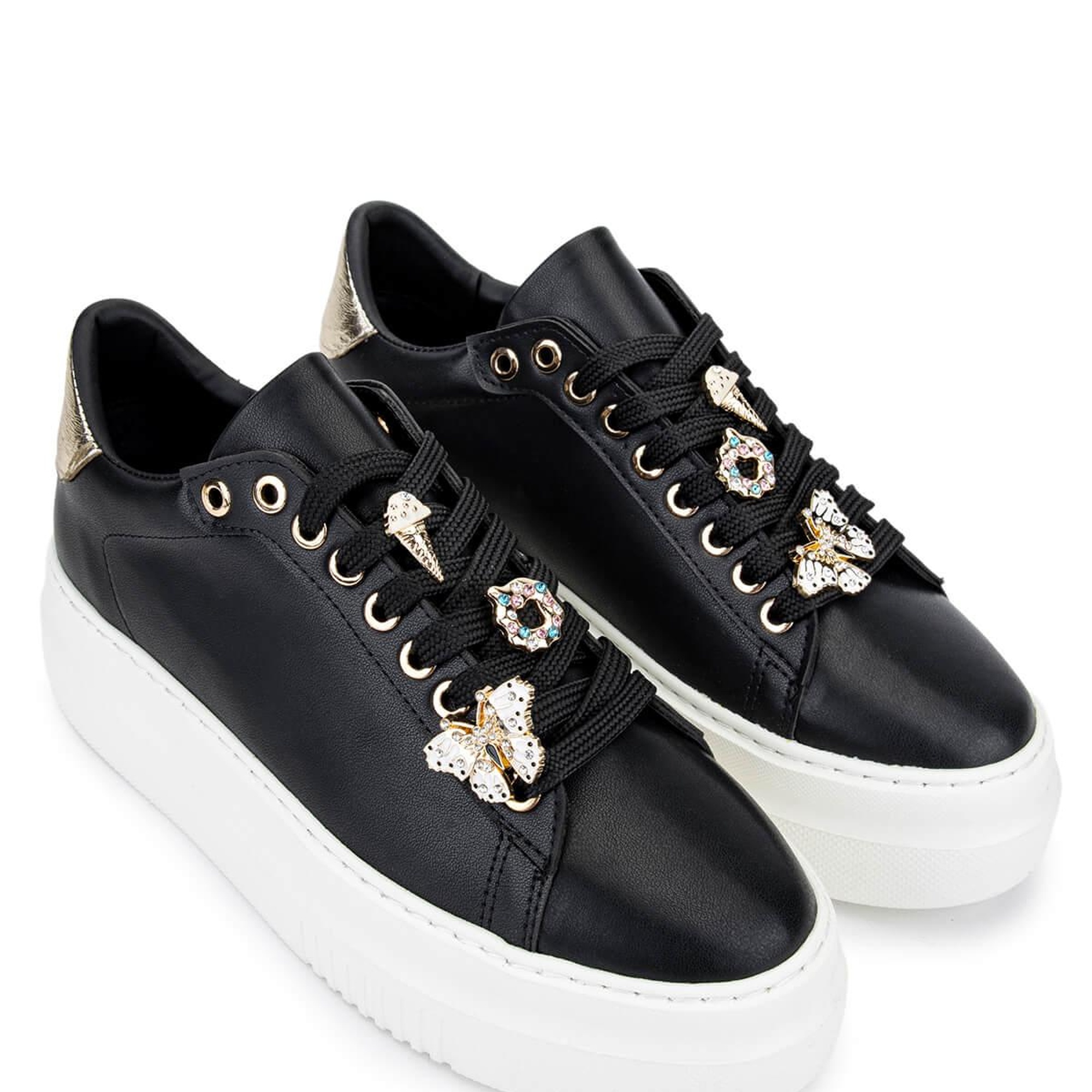 Tamer Tanca Kadın Suni Deri Siyah Analin Sneakers & Spor Ayakkabı