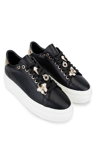  Tamer Tanca Kadın Suni Deri Siyah Analin Sneakers & Spor Ayakkabı