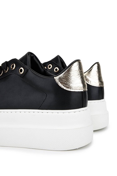  Tamer Tanca Kadın Suni Deri Siyah Analin Sneakers & Spor Ayakkabı