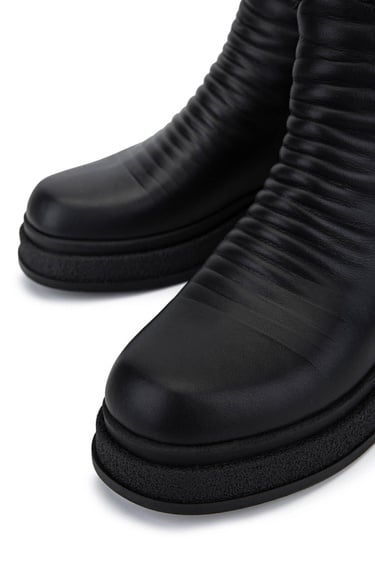  Tamer Tanca Kadın Hakiki Deri Siyah Deri Casual Bot