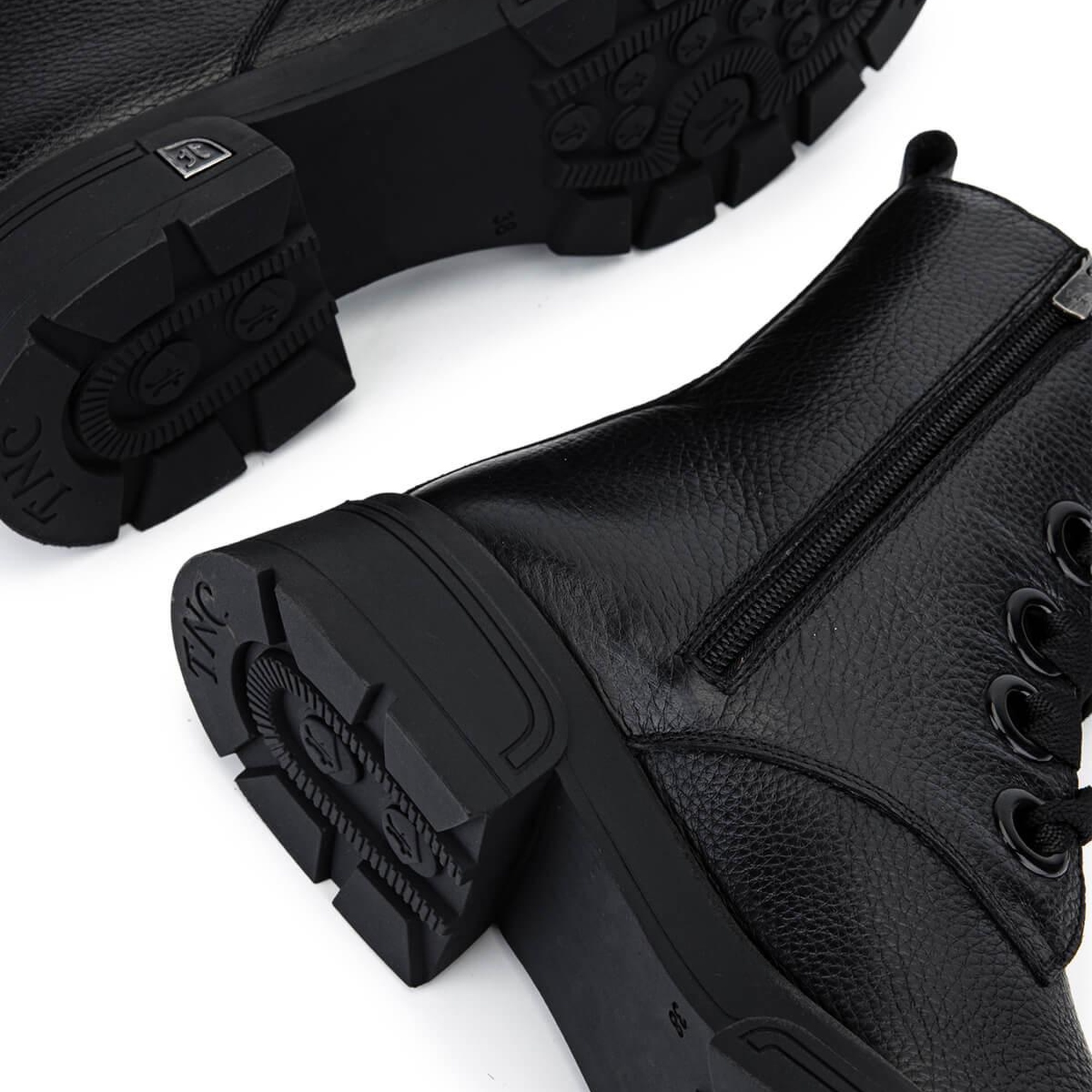 Tamer Tanca Kadın Hakiki Deri Siyah Floter Klasik Bot