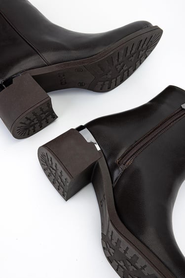  Tamer Tanca Kadın Suni Deri Kahverengi Topuklu Bot