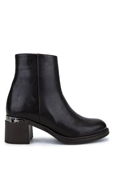  Tamer Tanca Kadın Suni Deri Kahverengi Topuklu Bot