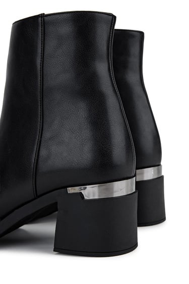  Tamer Tanca Kadın Suni Deri Siyah Topuklu Bot