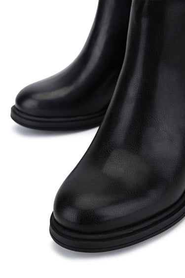  Tamer Tanca Kadın Suni Deri Siyah Topuklu Bot