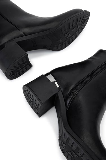  Tamer Tanca Kadın Suni Deri Siyah Topuklu Bot