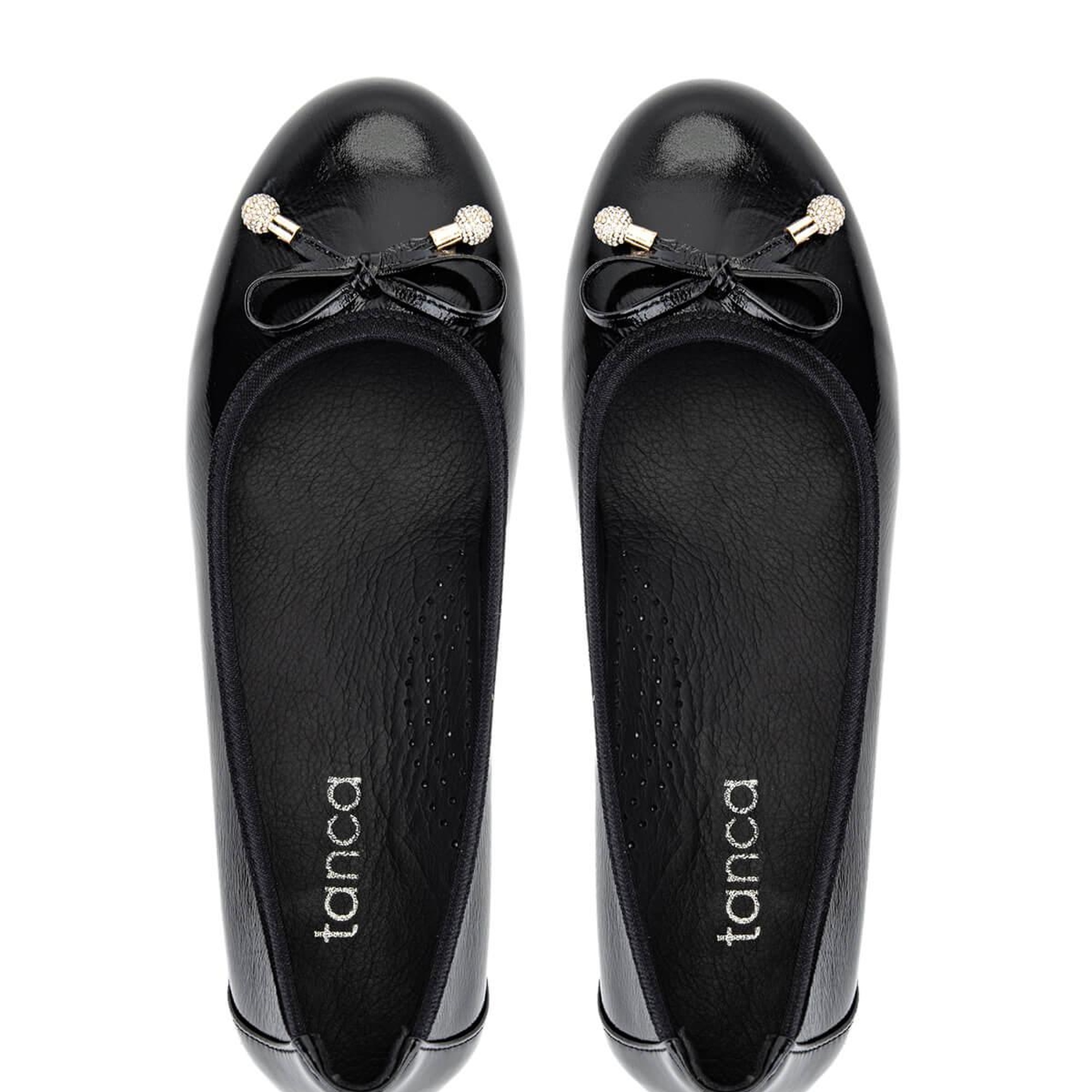 Tamer Tanca Kadın Hakiki Deri Siyah Rugan Comfort Ayakkabı