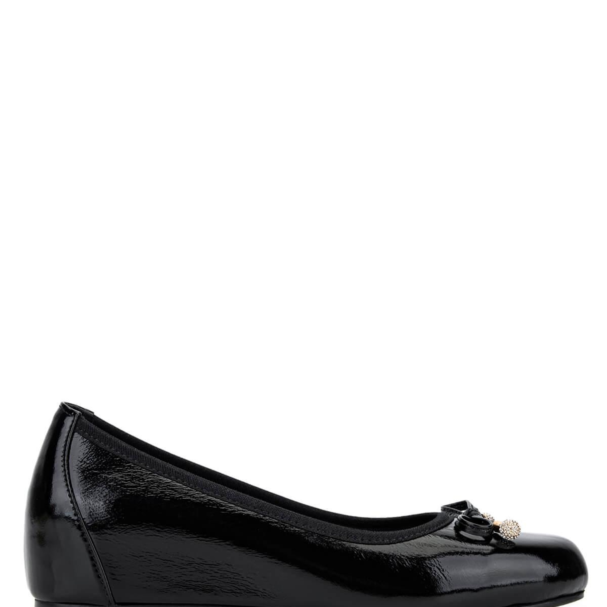 Tamer Tanca Kadın Hakiki Deri Siyah Rugan Comfort Ayakkabı