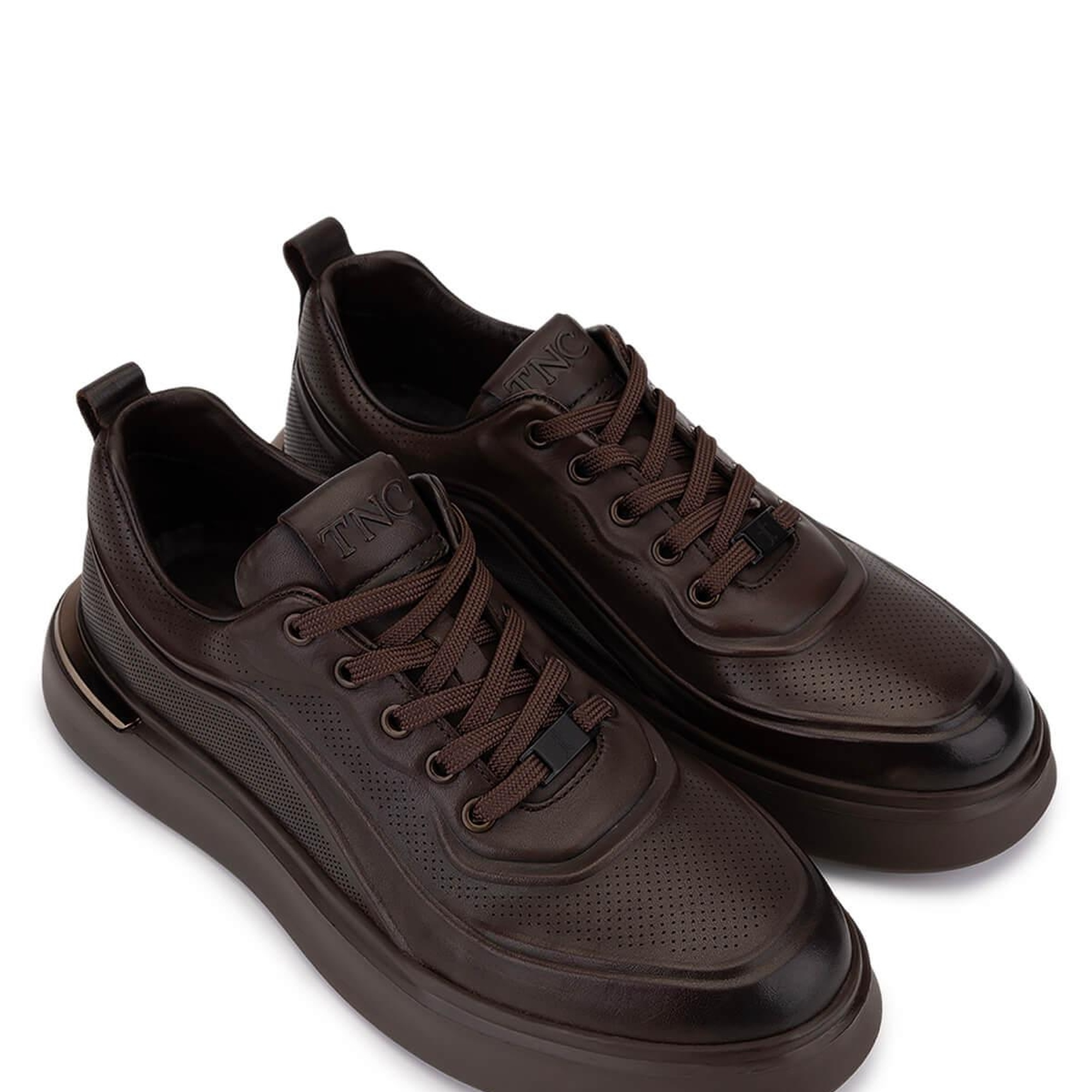 Tamer Tanca Erkek Hakiki Deri Kahverengi Sneakers & Spor Ayakkabı