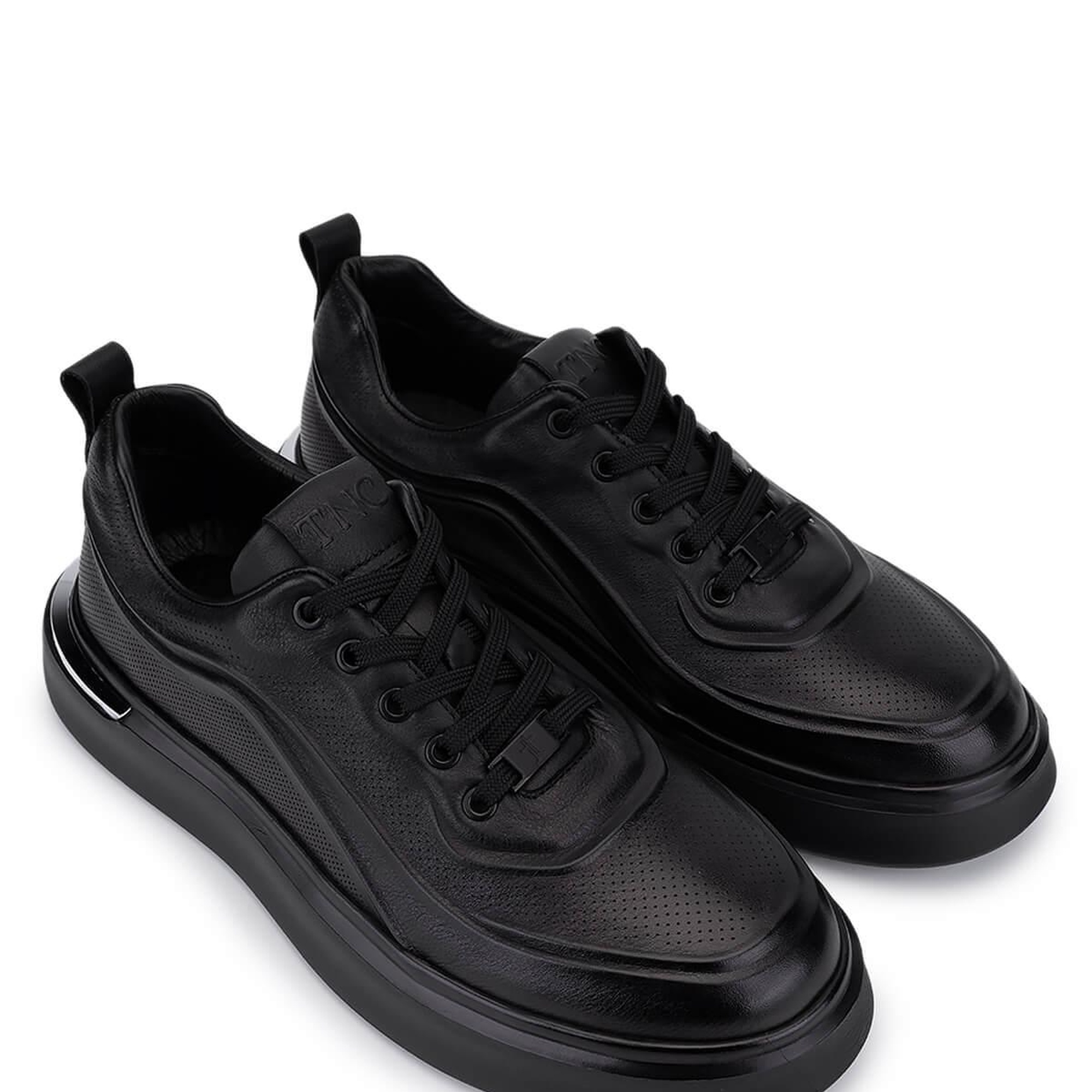 Tamer Tanca Erkek Hakiki Deri Siyah Deri Sneakers & Spor Ayakkabı