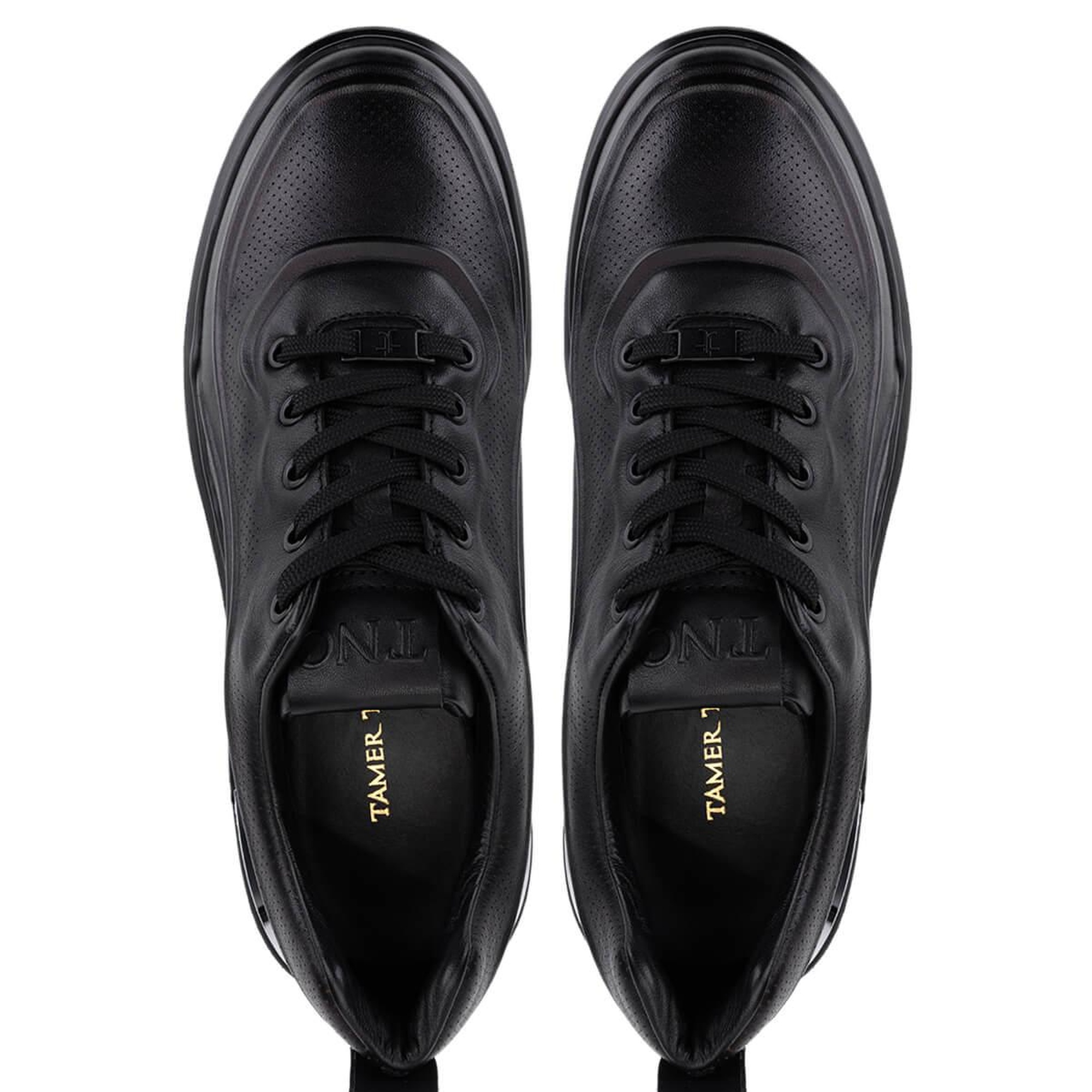 Tamer Tanca Erkek Hakiki Deri Siyah Deri Sneakers & Spor Ayakkabı