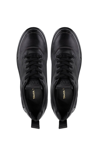  Tamer Tanca Erkek Hakiki Deri Siyah Deri Sneakers & Spor Ayakkabı
