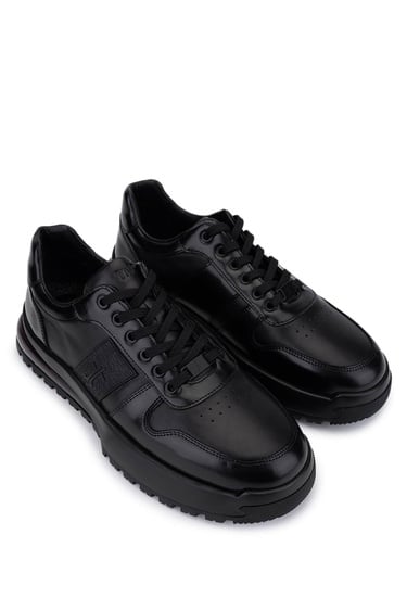  Tamer Tanca Erkek Hakiki Deri Siyah Sneakers & Spor Ayakkabı