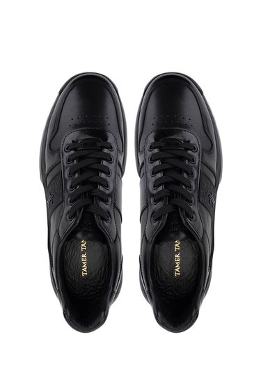  Tamer Tanca Erkek Hakiki Deri Siyah Sneakers & Spor Ayakkabı