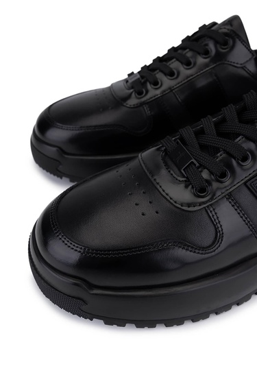  Tamer Tanca Erkek Hakiki Deri Siyah Sneakers & Spor Ayakkabı