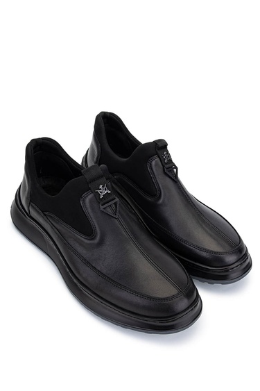  Tamer Tanca Erkek Hakiki Deri Siyah Casual Ayakkabı