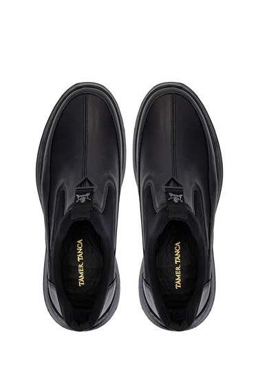  Tamer Tanca Erkek Hakiki Deri Siyah Casual Ayakkabı