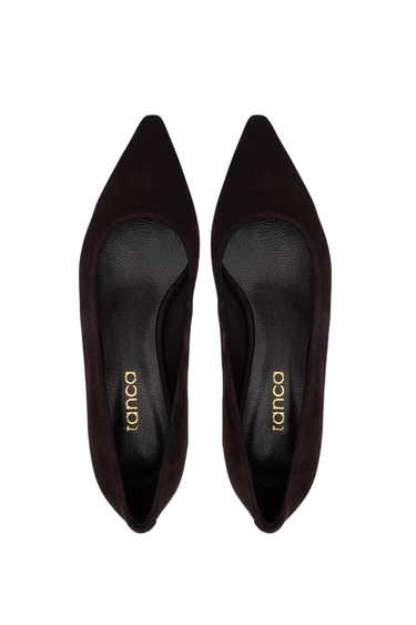  Tamer Tanca Kadın Hakiki Deri Kahverengi Süet Topuklu Ayakkabı