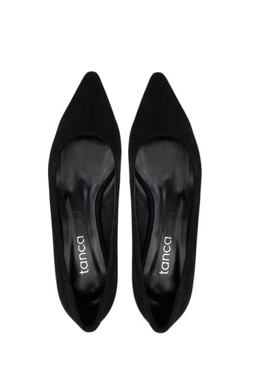  Tamer Tanca Kadın Hakiki Deri Siyah Süet Topuklu Ayakkabı