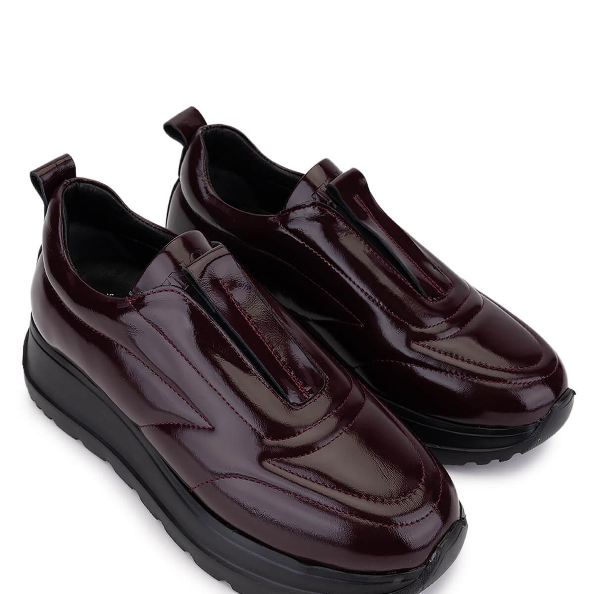 Tamer Tanca Kadın Hakiki Deri Bordo Sneakers & Spor Ayakkabı