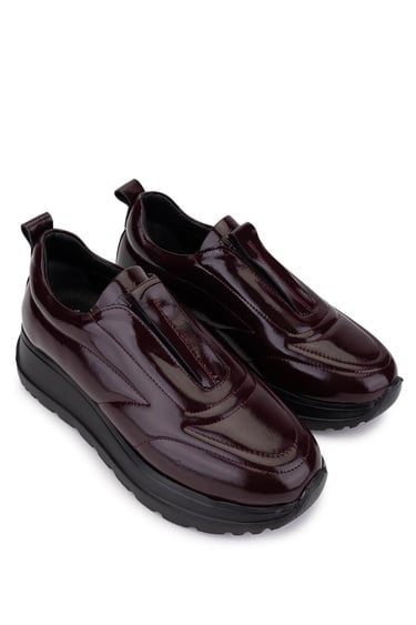  Tamer Tanca Kadın Hakiki Deri Bordo Sneakers & Spor Ayakkabı