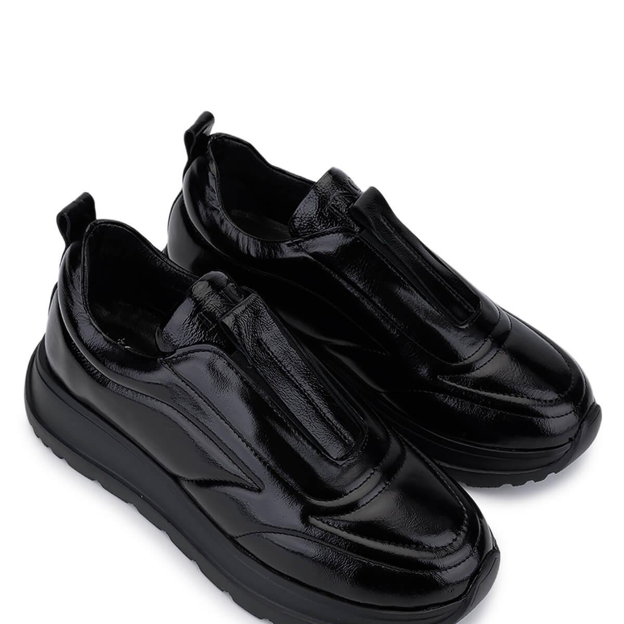 Tamer Tanca Kadın Hakiki Deri Siyah Rugan Sneakers & Spor Ayakkabı